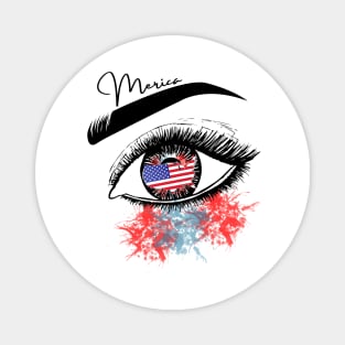 American Flag Eye 4th Of July Magnet